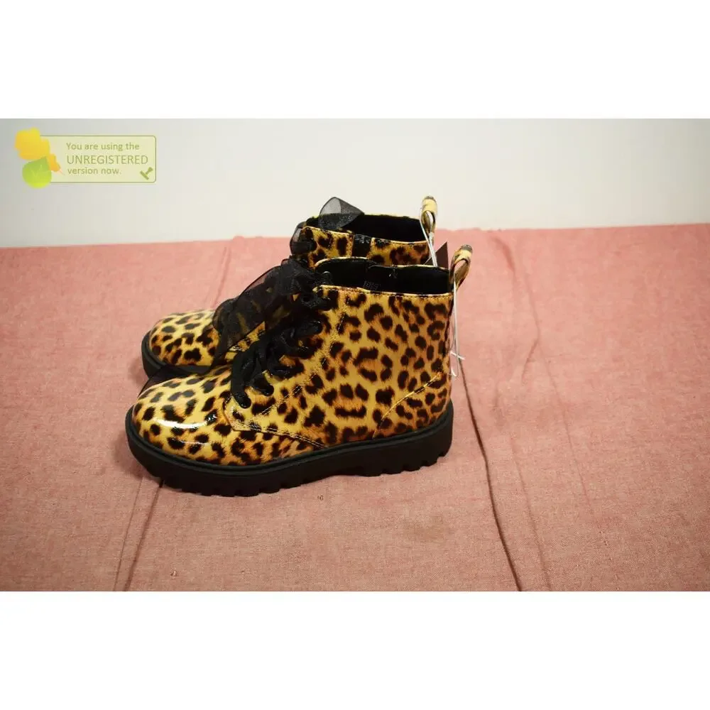 art class Kids' Kayden Lug Sole Lace-Up Zippered Booties Tan Size 4